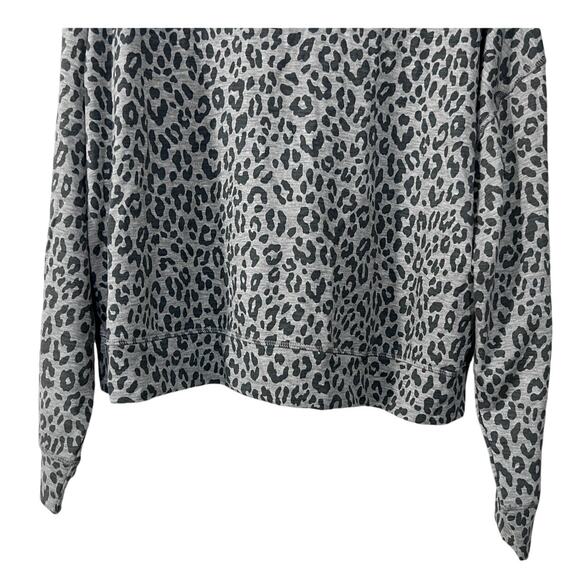 JENNI WOMENS LARGE CASUAL LOUNGE SWEATSHIRT LEOPARD ANIMAL PRINT GRAY NEW! - Picture 7 of 11